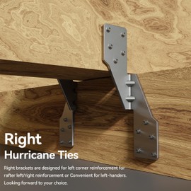 YOUYIKOO ﻿50Pcs Hurricane Straps Tie Brackets, H2.5A Right Tie 18-Gauge Galvanized Hurricane Tie Heavy Duty Hurricane Straps/Rafters Ties for Wood