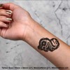 4 x 'T-Rex Fossil' Temporary Tattoos - Water Resistant, Skin-Safe,