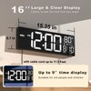 JALL 16" Large Digital Wall Mount Clock, Count Down Timer,