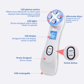 BENTENG Face Massager for Skin Care Electric,EMS Microcurrent Massagewith 6 Skincare Modes 45°C and 6 Color LED Light,for SkinTightening & Neck Lifting EMS Massage Face Toning Firming