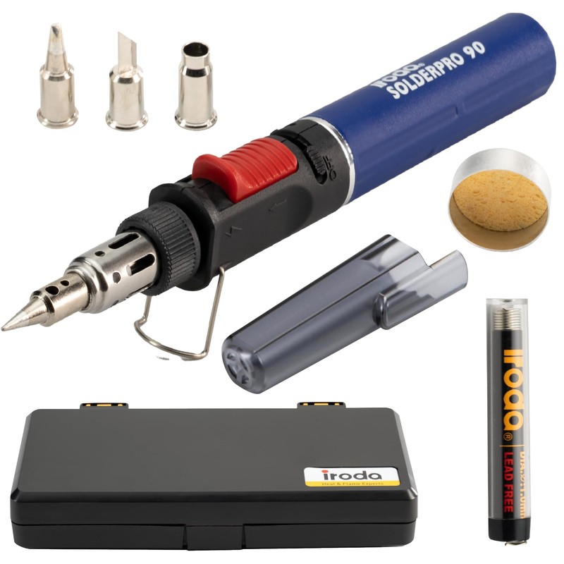 IRODA SolderPro 90K Professional Butane Soldering Kit Cordless 3-in-1 Tool
