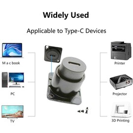 FENGHAISHUN Type-C 3.1 Female Adapter D Type Panel Mount Female to Female Coupler Panel Fixed Pass Through Converter Data Transmission USB for Audio Video Network Equipment