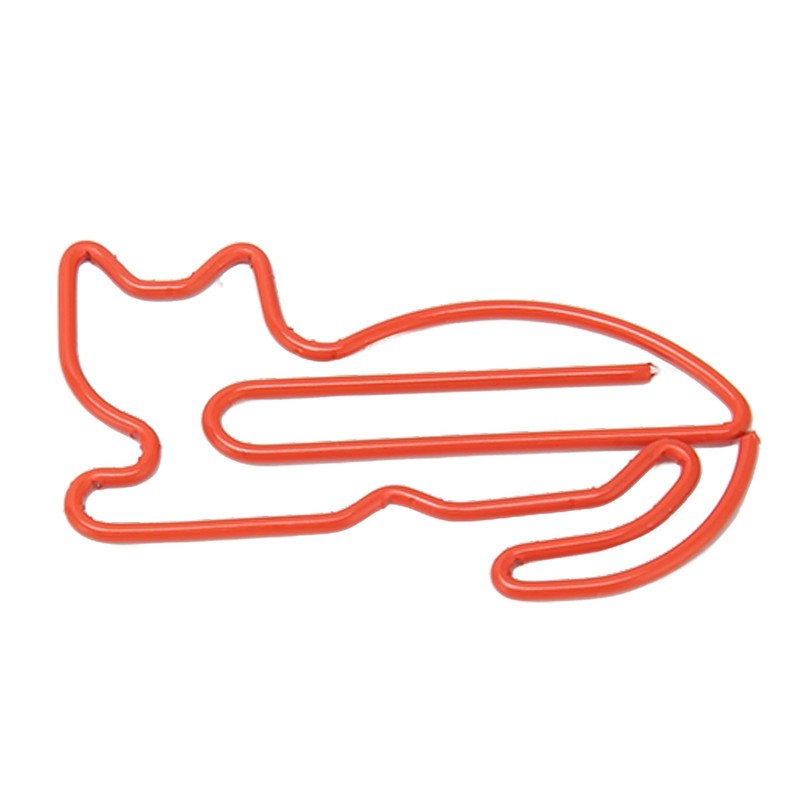 100pcs Cat Shape Paper Clips Plating Process Increased Slip Resistance
