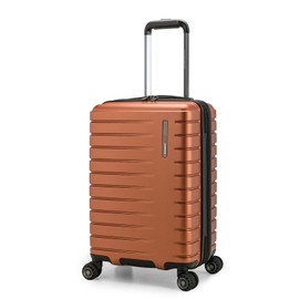 Traveler's Choice Archer Polycarbonate Hardside Spinner Luggage Set, Tie Down Straps, Orange, Carry-On 21-Inch