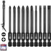 WORKPRO 10pcs Slotted Phillips Screwdriver Bit Set, S2 Steel Magnetic