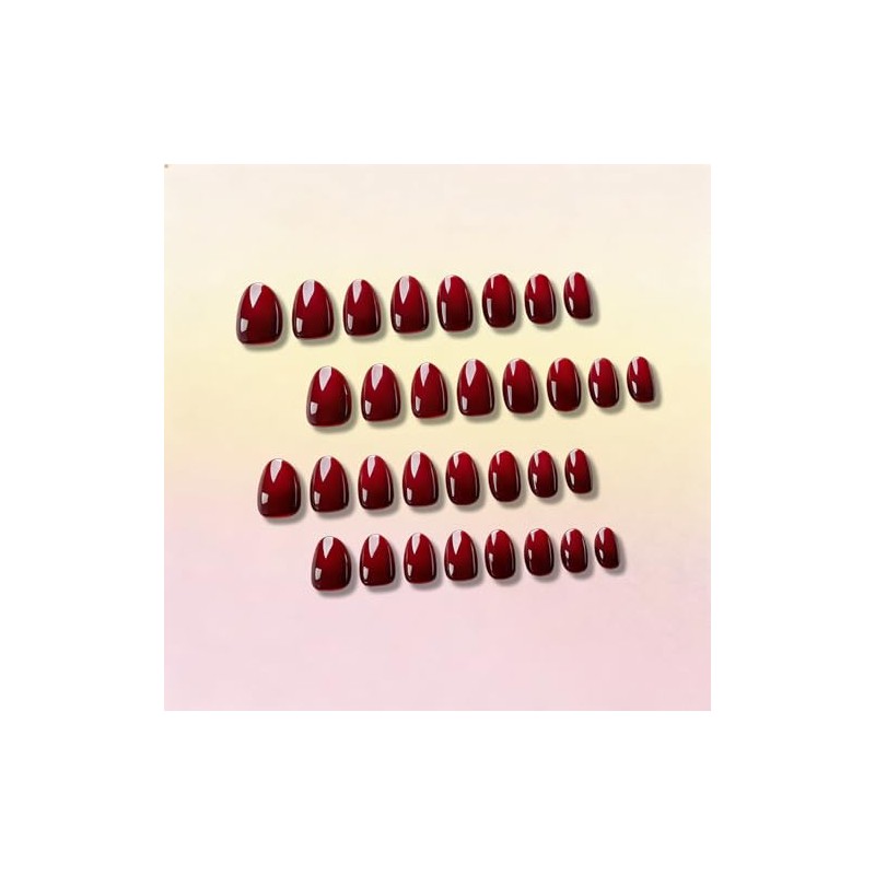SXVME Uñas postizas cortas de gel suave, 32 piezas, 16