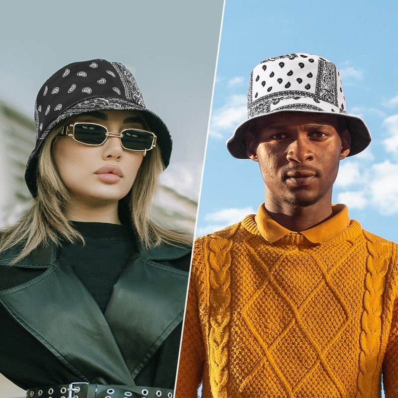 Reversible Bucket Hat Cotton Fisherman Cap Packable Travel Beach Packable