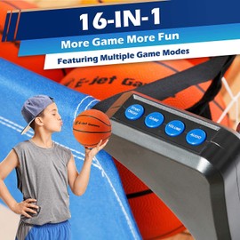 EjetGame Basketball Arcade Game, Kids Basketball Gifts for Kids Boys Girls Children Youth & Teens | 16-in-1 Games Dual Shot,Blue