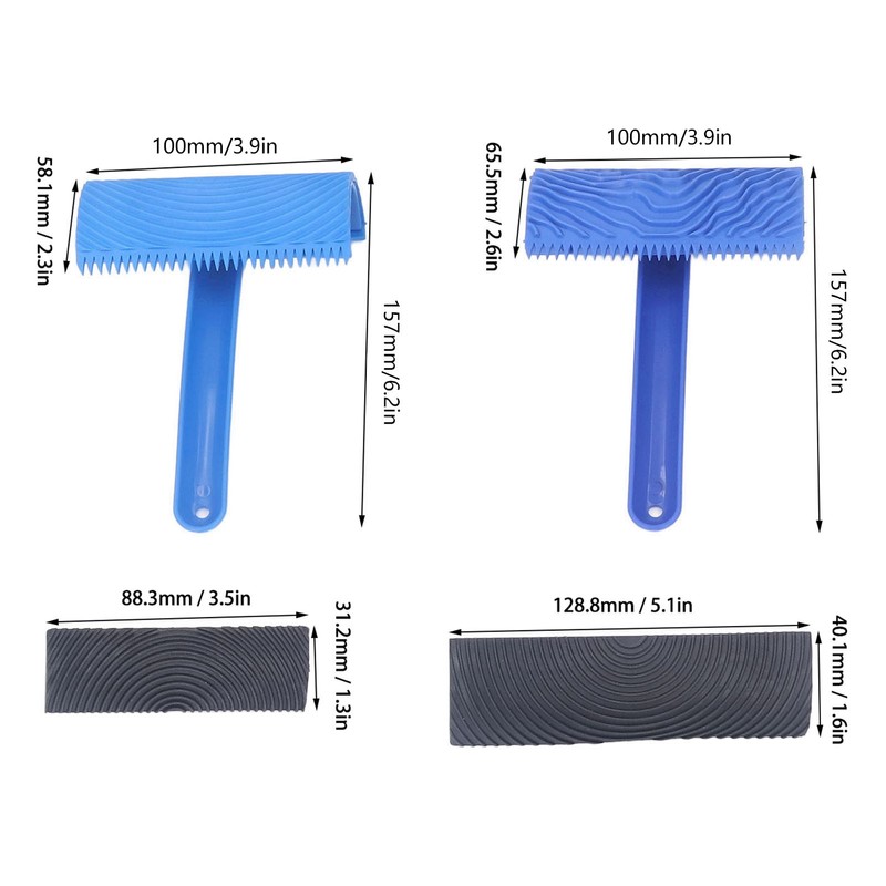 Wood Graining Painting Tool Set Soft Rubber 4Pcs Wood Grain