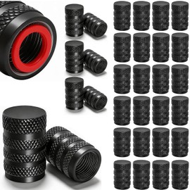 32PCS Tapones para Llantas con Anillo de Sellado, Tapones Valvulas, Cubre Valvulas, Valve Stem Caps, Compatibles con Llantas de Carro, Camioneta, Motocicleta, BMX y Bicicletas
