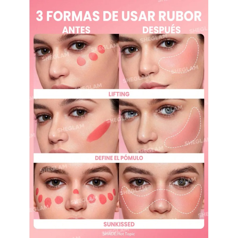 Rubor Sheglam liquid blush Color Bloom líquido tono cutie pie