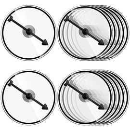 Chivao 10 Sets Game Spinner Wheel Clear Blank Erasable Math Game Spinner Board with Plastic Rotating Arrows for Prizes (4 x 4 Inch)
