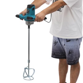 1400W Cement Mixer, 110V 50Hz Electric Concrete Mixer, 0-900r/min 6 Speeds Handheld Concrete Mixer with two carbon brushes Aluminum, Iron