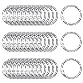 Binder Rings, 30Pcs 25mm Loose Leaf Ring Binders,Rings Index Card Rings Small Book Rings for Flash Cards, Office School,Home,Papers, Keychains and Shower Curtain (30)