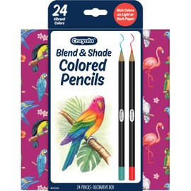 Crayola Blend & Shade Colored Pencils, 24 Ct Colored Pencils for Adult Coloring, Art Supplies, Gifts for Teens