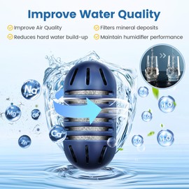 isinlive Demineralization Cartridge for HoMedics Ultrasonic Humidifiers: 12-Pack Demineralization Cartridges Filter Replacement, Filters Mineral Deposits, Prevents Hard Water Build-Up, Purifies Water