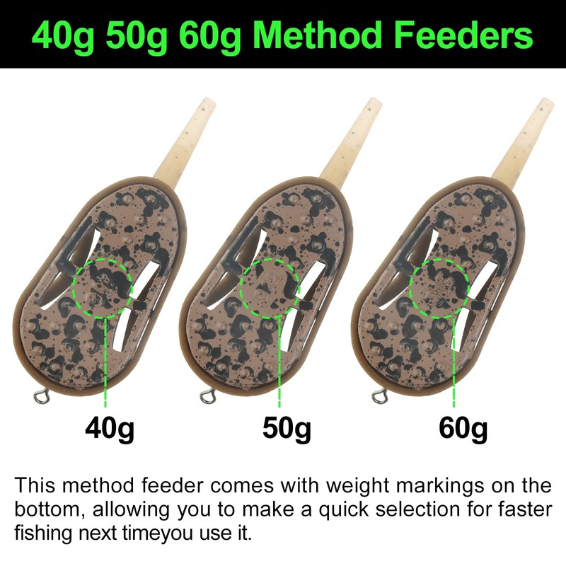 Realure Inline Method Feeders for Carp Fishing, Aluminium Coarse Fishing