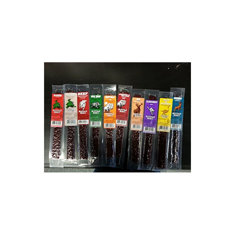 Buffalo Bob's Exotic Jerky Assortment - 10 Flavor Variety Pack