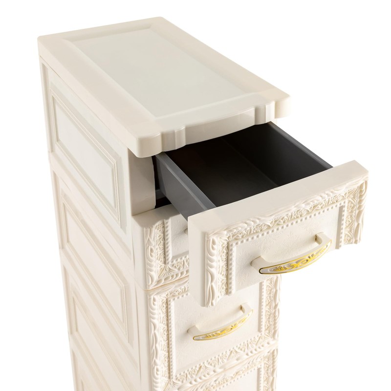 ILWorkTLs 6 Tier Bathroom Floor Cabinet, Vertical Storage with Wheel,