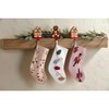 Mud Pie Candy Beaded Xmas Stockings, Beige/Khaki