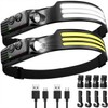 Linterna frontal de 2 piezas, linterna frontal LED de detección
