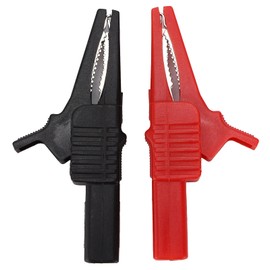 2PCS Brass Insulated Crocodilian Clip, Banana Plug Test Lead Clip for Multimeter And Clamp Meters Test