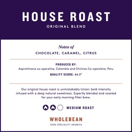 Union Hand Roasted Coffee - Medium Roast Ground Coffee Beans, 200g
