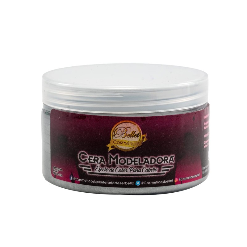 Bellet Cera Modeladora para Cabello con Color Plata, 120 gr