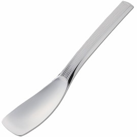 Todai 014003001 Solid Copper Stripe Line Ice Cream Spoon, Silver, Made in Japan