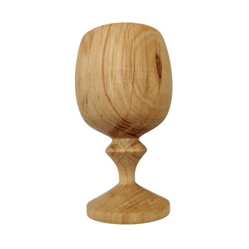 Wooden World - Large wooden goblet cup made of cherry