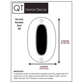 QT Modern House Number - 6 Inch - Brushed Stainless Steel (Number 0 Zero), Floating Appearance, Easy to install and made of solid 304