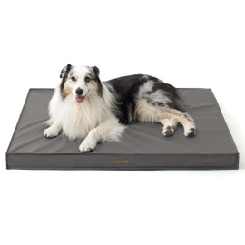 LE SURE Outdoor Waterproof Dog Bed for Large Dogs, Orthopedic Egg Crate Foam Pet Bed with Oxford Fabric Surface and Removable and Durable Cover, Machine Washable, 36''x27'', Grey