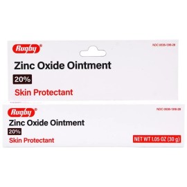 Rugby Zinc Oxide Ointment 20% Skin Protectant - 1.05 Oz (Pack Of 2 Tubes)