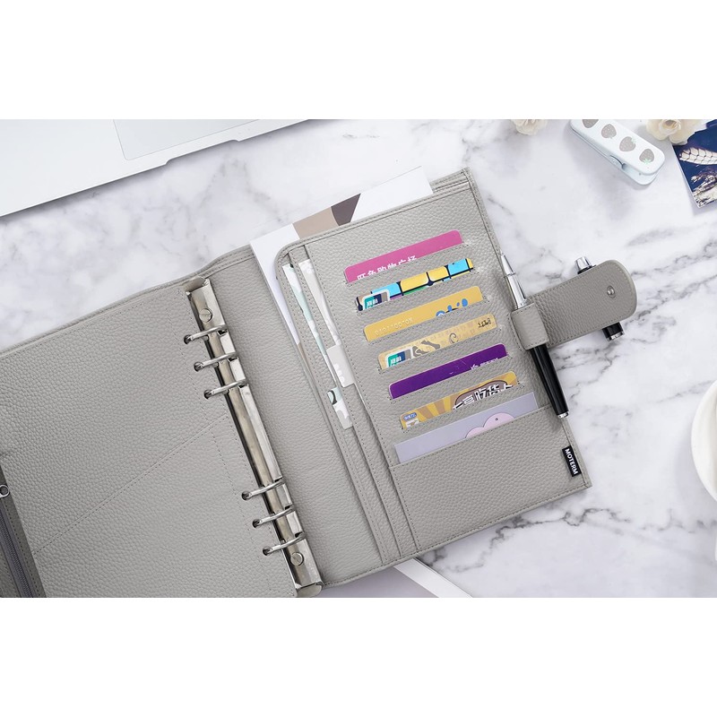 Moterm A5 Luxe Rings Planner - Genuine Leather Binder Organizer