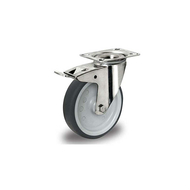 Transport Castors Stainless Steel 100 mm Swivel Castor with Brake