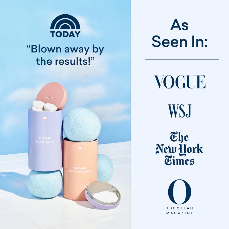 BLUELAND Laundry Detergent Tablets 60 Count, Plastic-Free Alternative to Pods,