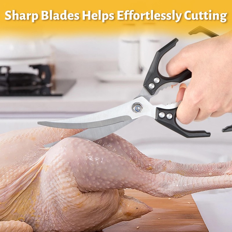 Kitchen Scissors All Purpose- Stainless Steel Kitchen Shears for Food