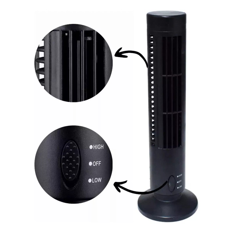 Ventilador Mini Ventilador De Torre Para Escritorio Con 2 Velocidades