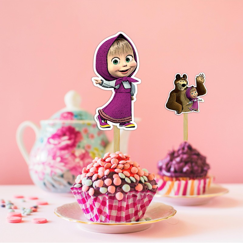 Masa and the Bear CupCake Topper
