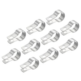 QUARKZMAN Pack of 10 Screw Pipe Clamps, Pipe Clamp, 25 mm Pipe Holder, Hose Clamp, Stainless Steel for Exhaust Hose, Water Pipe, Gas Pipe, Automotive Tubing