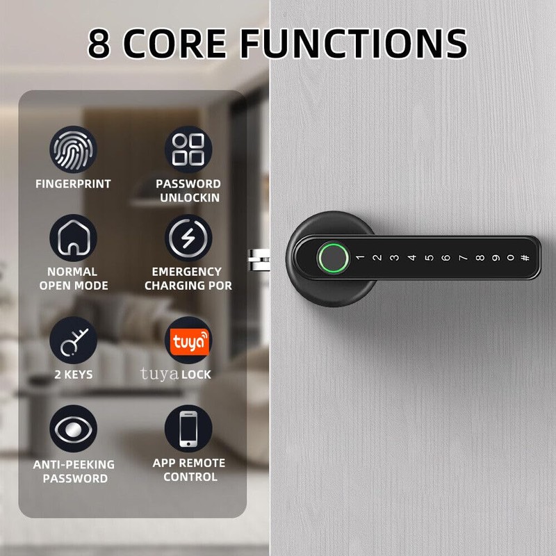 Xenocam Fingerprint Smart Door Lock with Keypad Handle for Home,