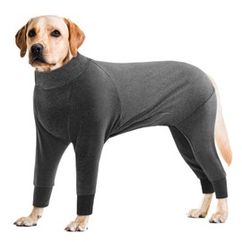 CITÉTOILE One-Piece Recovery Suit for Dogs, Pet Long Sleeve Recovery Suit After Surgery, Dog Belly Wound Protection Suits, E-Collar Alternative, Pet Pyjamas for Large Dogs, Grey, 3XL