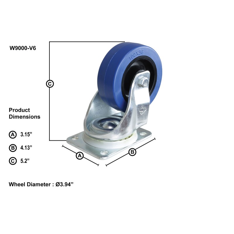 Penn Elcom Casters with for Heavy Duty Roadcases, Flightcases, and