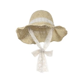 Women Straw Hat Wide Brim Beach Sunhat Vintage Style Panama Fedora Hat Floppy Foldable Summer Hats Sun Protection Cap for Beach Vacation Holiday Beige