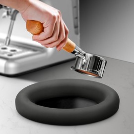 Open Bottom Espresso Knock-Box Chute - Thickened Silicone Circle Knock Box Chute Built-in Desktop Counter Mounted Coffee Grounds Knock Off Box for Home or Commercial Coffee Bar Counter