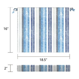 LVTXIII Outdoor Chair Cushions, Fade-Resistant Patio Furniture Cushions Outdoor Chair Pads with Ties for Dining Chairs and Garden Furniture Use, 18.5"x16"x2" 4 Pack, Stripe Layered Blue