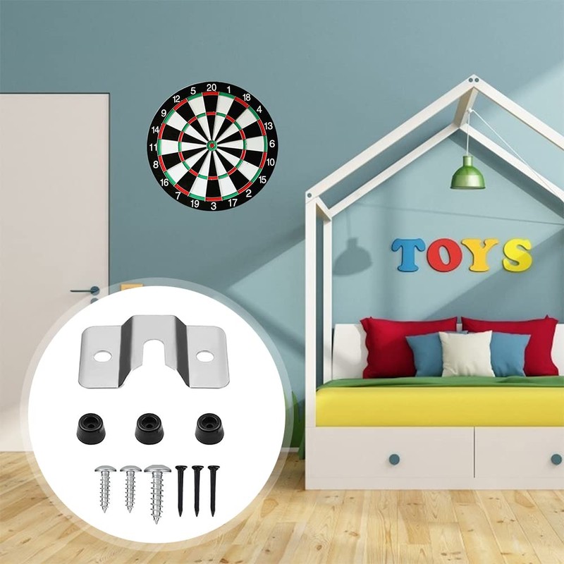 Cdemiy Dart Board Hanging Kit, 2 PCS Dartboard Bracket, Dartboard