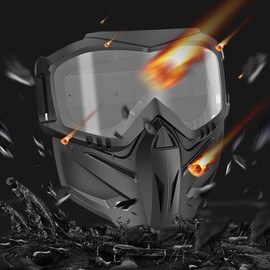 Goggles with Face Cover | Safety Goggles | Motorcycle Goggles with Face Cover Dirt Bikes ATV Eyewear Anti-UV Adjustable Protective Glasses for Riding Motorbike