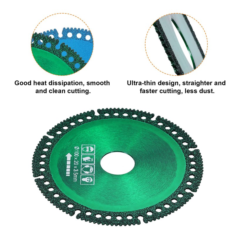 sourcing map 5pcs 4" Diamond Saw Blade, 20mm Arbor Cut