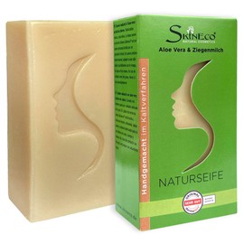 Skineco Natural Soap | Sustainable Goat Milk Soap with Aloe Vera | Piece of Soap for Dry Skin | Body Soap | Handmade Natural Cosmetics | Face Cleansing | Clear Skin | Mild Firm Shower